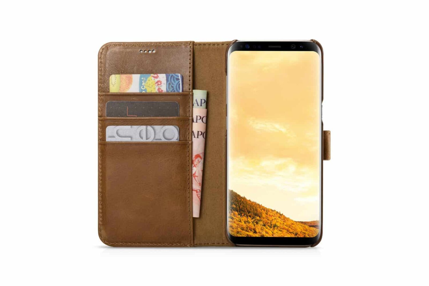 Genuine leather wallet case for samsung galaxy s8 - image 5