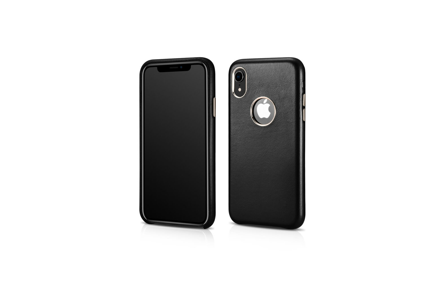 Genuine leather case - exposed logo for iphone xr