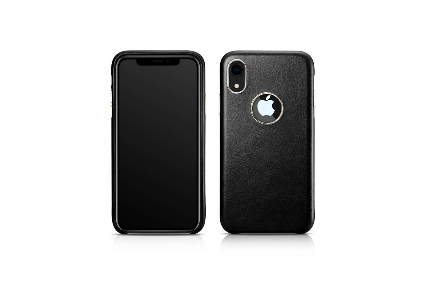 Genuine leather case - exposed logo for iphone xs max