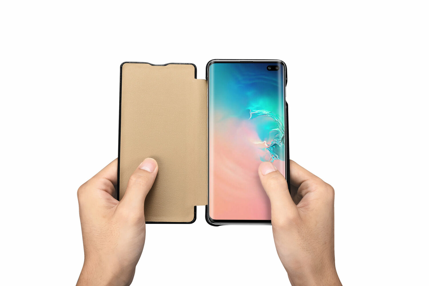 Genuine leather flip case for samsung galaxy s10 - image 2