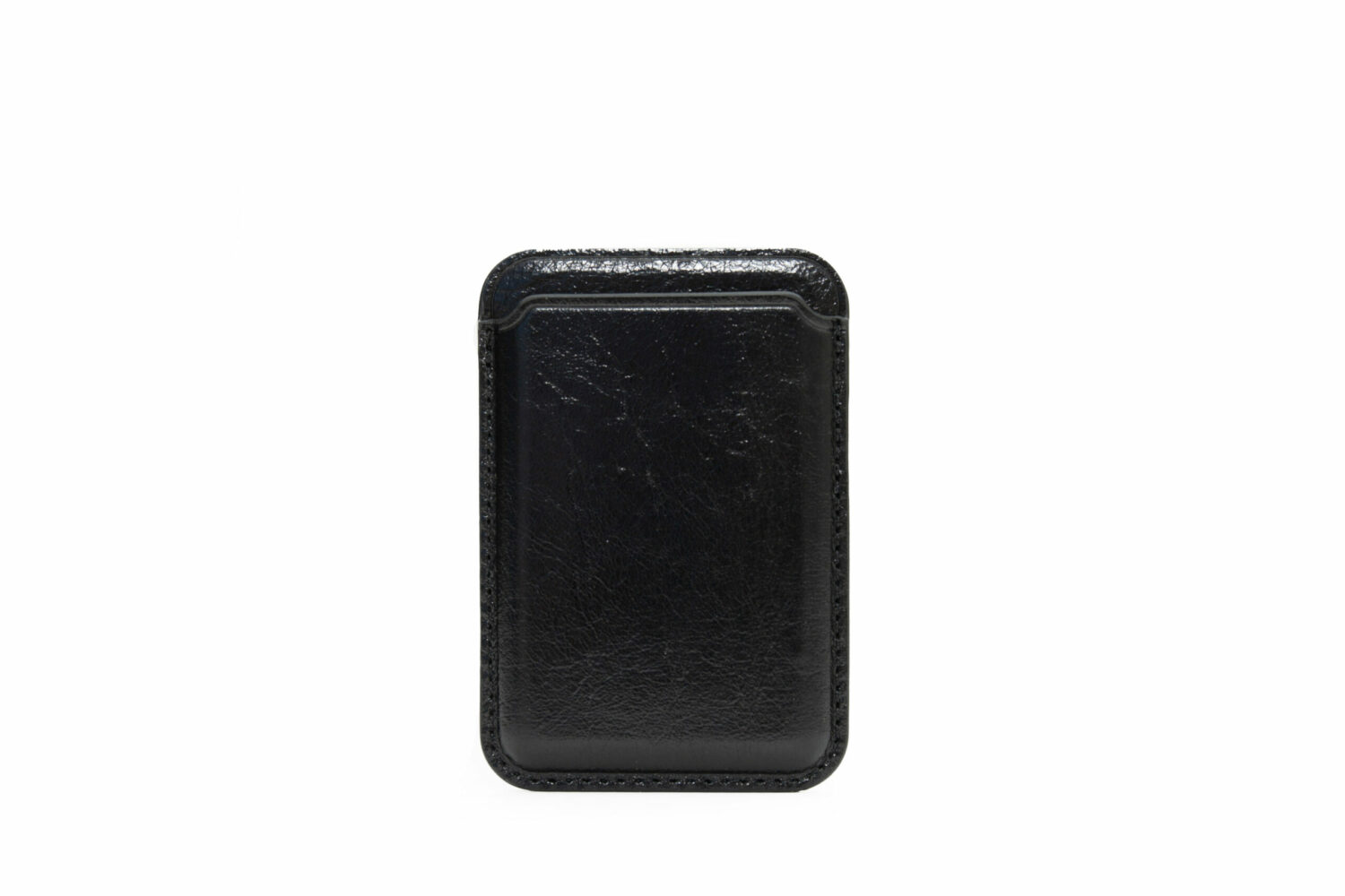 Genuine leather magsafe card holder / magnetic case for iphone - black