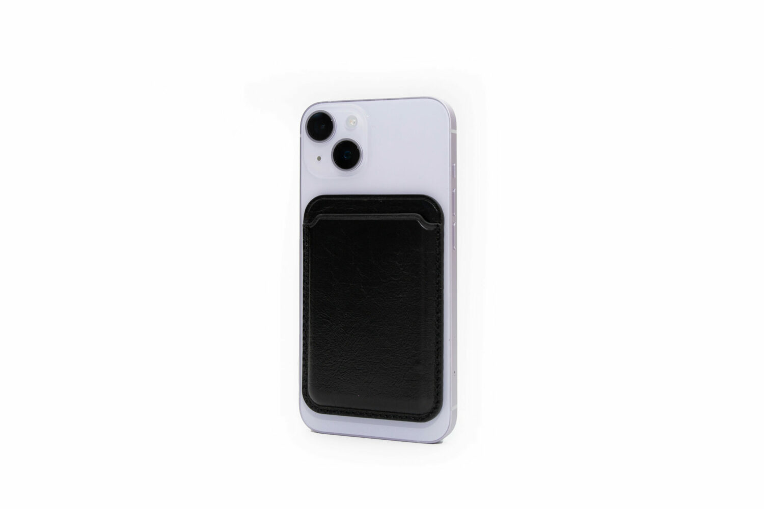 Genuine leather magsafe card holder / magnetic case for iphone - black - image 4